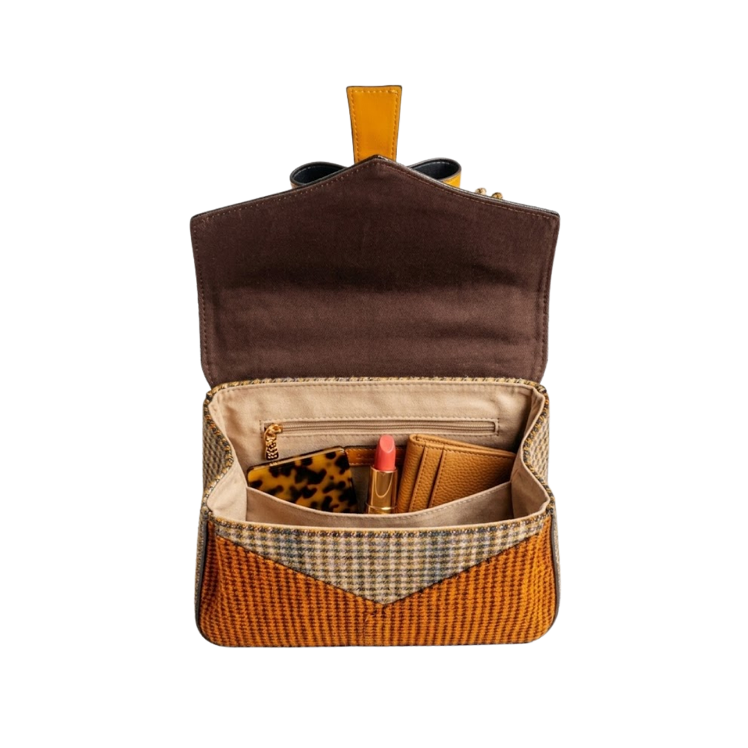 Orange Tweed Satchel